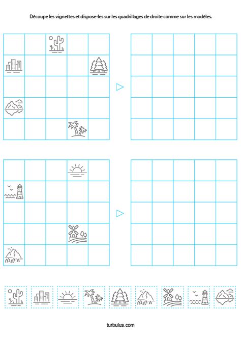 Repérage sur quadrillage en maternelle Turbulus jeux pour enfants