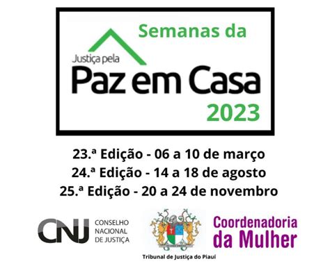 23ª Semana da Justiça pela Paz em Casa ocorrerá de 06 a 10 de março