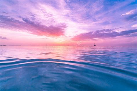 Inspirational Calm Sea With Sunset Sky Meditation Ocean And Sky