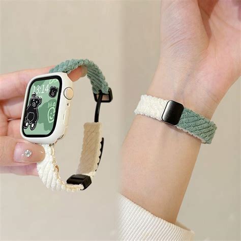 好評現貨適用iwatch9手表表帶燈芯絨applewatch表帶s8 7 6智能秋冬款表帶 露天市集 全台最大的網路購物市集