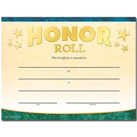 Honor Roll Certificate Template - Sample Professional Templates with Certificate Of Honor Roll ...