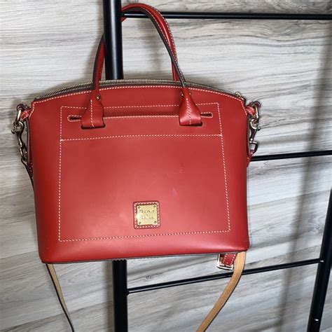 Dooney And Bourke Bags Dooney Bourke Beacon Leather Domed Satchelcrossbody Red Poshmark