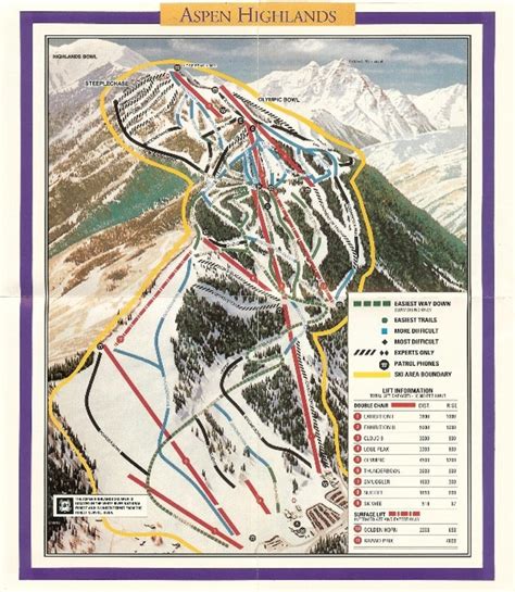 1992 ASPEN Highlands Ski Map | Etsy