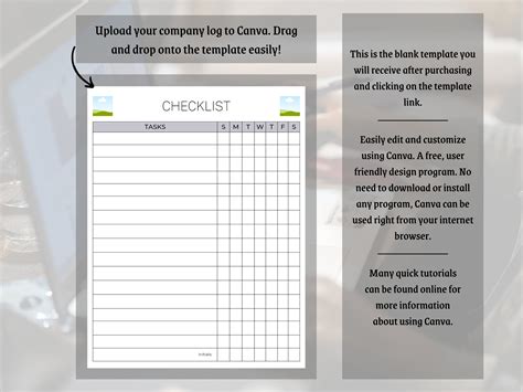 Checklist Template, Fully Editable and Customizable Checklist Template ...