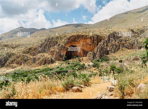 Large Cave Grotta Dell Uzzo In Zingaro Nature Reserve Sicily Italy