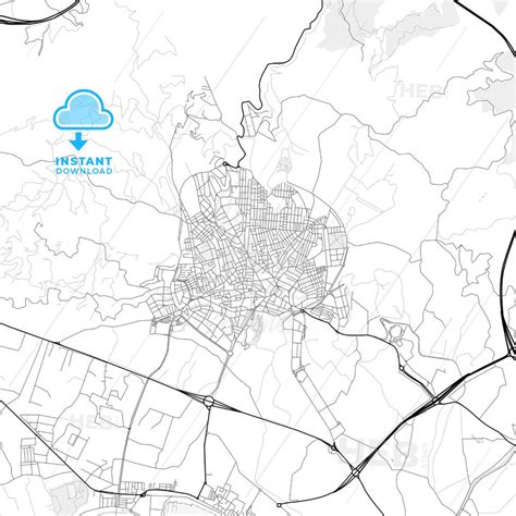 Nice bright vector map of Motril, Granada, Spain with fine structures ...