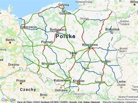 Mapa Autostrad W Polsce Mapa Przystanków