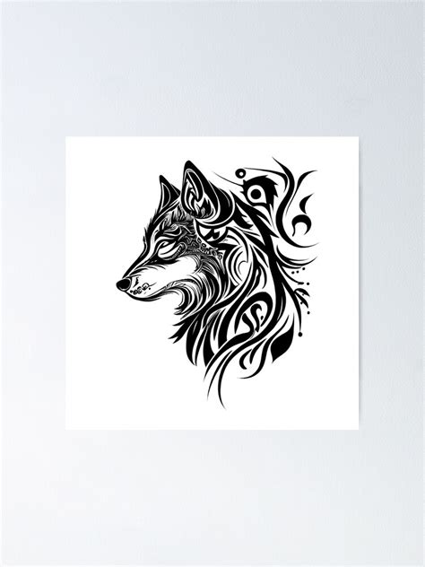 "Tribal Tattoo Wolf" Poster for Sale by ShadowAndSlate | Redbubble