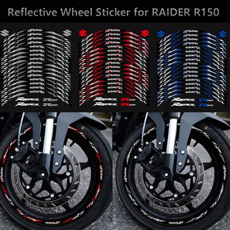 Reflective Motorcycle Wheel Sticker Hub Decal Rim Stripe Tape For