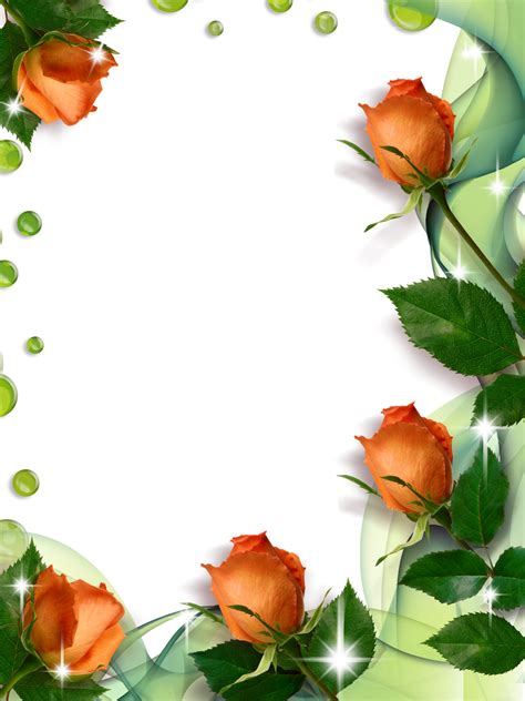 Download Rose Border Bordes Y Marcos Para Portadas Con Flores Full Size Png Image Pngkit