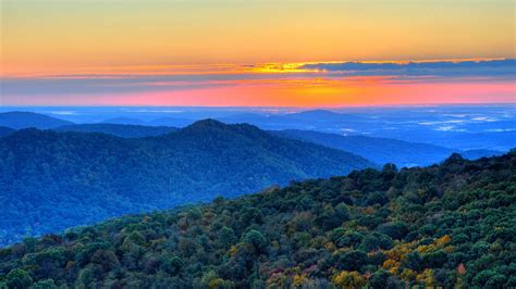 Sunrise In The Blue Ridge Mountains Shenandoah National Park Virginia