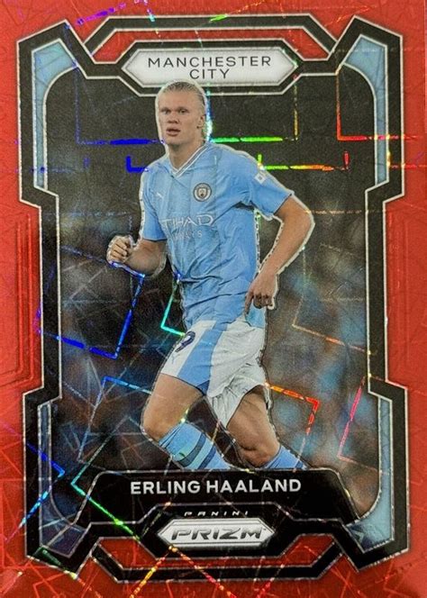 Erling Haaland 2023 Prizm Premier League 3 Red Lazer 49 Price Guide