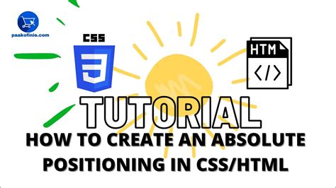 Absolute Position In Css Html Youtube