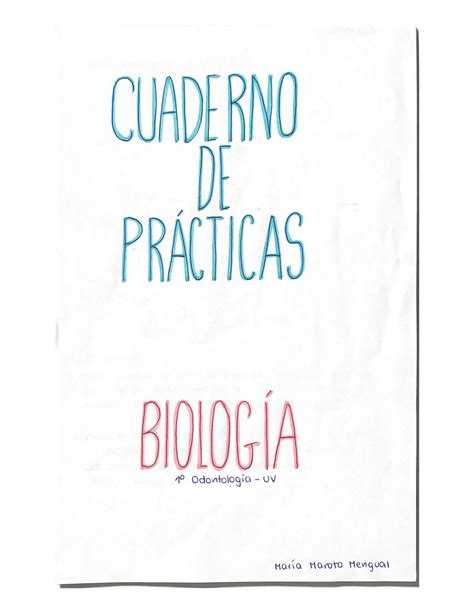 Solution Cuaderno Pr Cticas Biolog A Odonto Studypool