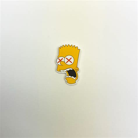 Bart Simpson X Pegatina Mate Etsy España