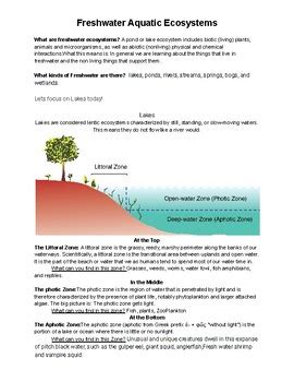 Freshwater Zones by Amanda Cook | TPT