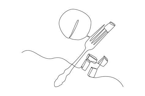 premium vector  continuous  drawing  nutrition food food