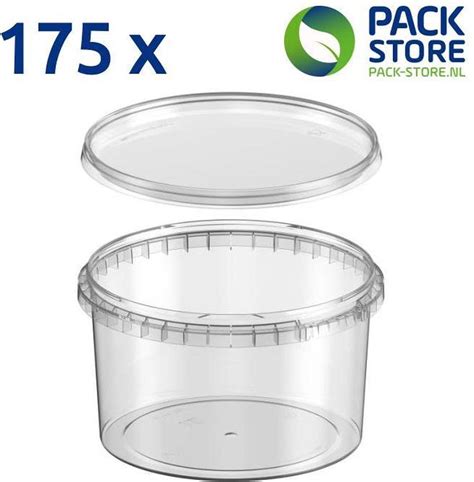 bol Plastic bakjes rond ø146mm 1000 ml Transparant met deksel