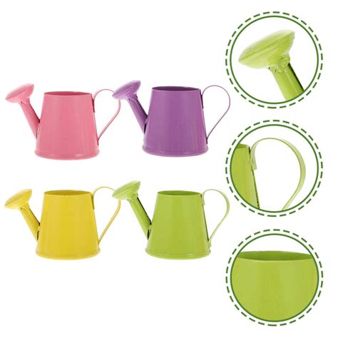 4 Pcs Mini Gießkanne Eisen Pflanzenzubehör Mini Vase Pflanzengießkanne