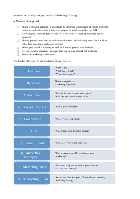 Marketing strategy template in Word and Pdf formats - page 2 of 30