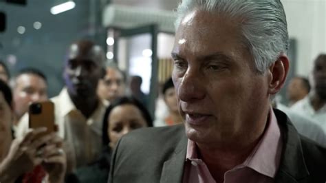 Cuban President Miguel Díaz-Canel addresses protests over shortages