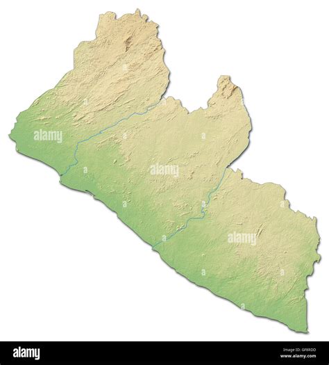 Mapa De Relieve De Liberia Con Relieve Sombreado Fotograf A De Stock