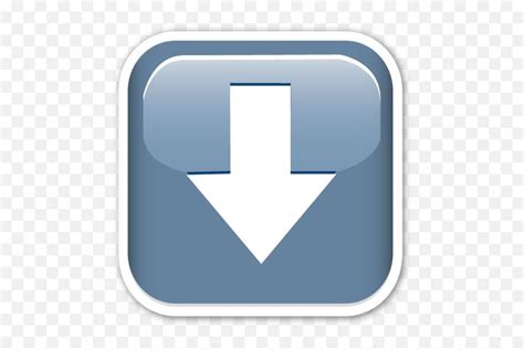 an arrow pointing down on the left side of a blue button with a white arrow