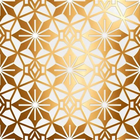 Premium Photo | White and gold geometric pattern background