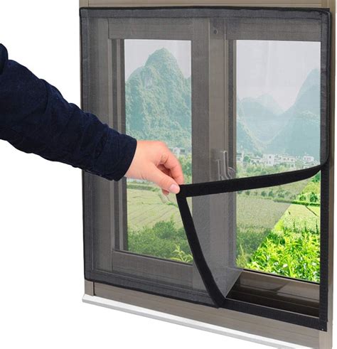 Mosquitera Magn Tica Para Ventanas Adhesivo Puertas Cortina Negro