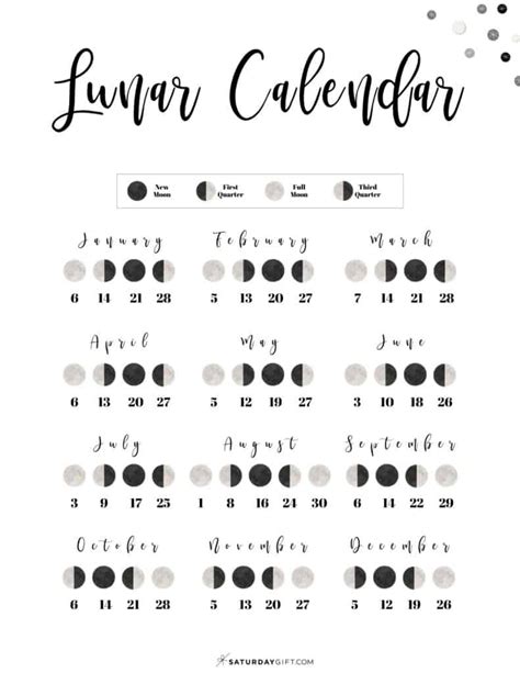 Moon Phase October Printable Template Calendar