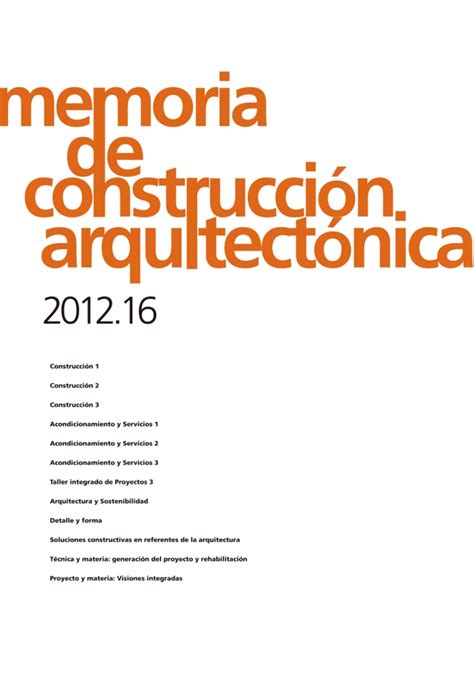 Memoria de construcción arquitectónica 2012 16