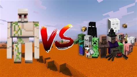 Golem Vs Todos Los Mobs En Minecraft Quien Podrá Ganarle A El Golem