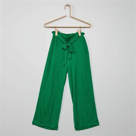 Pantalon Large Fille Ans Vert Kiabi