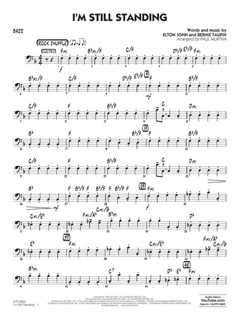 I M Still Standing Arr Paul Murtha Bass By Elton John Sheet Music For Jazz Ensemble At