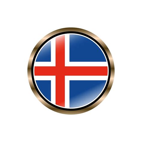 Premium Vector Iceland Flag Circle Button Vector Template Trendy