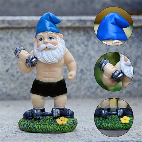 Funny Workout Garden Gnomes Statues Sports Fitness Dwarf - Temu Norway