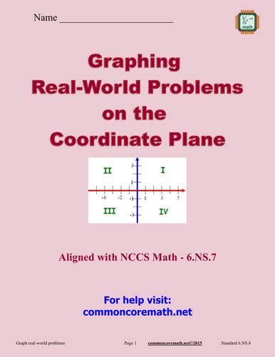 Graph Real World Problems On Coordinate Plane 6ns8 Teaching Resources