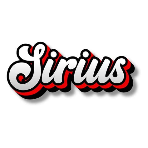 Premium Photo Sirius Text 3D Silver Red Black White Background Photo