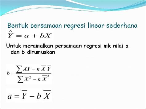 Analisis Regresi Dan Korelasi Analisis Regresi Mempelajari Dan