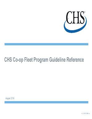 Fillable Online Chs Co Op Fleet Program Guideline Reference Fax Email