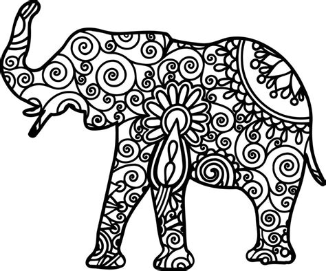 Elephant Adult Coloring Pages Easy Coloring Pages