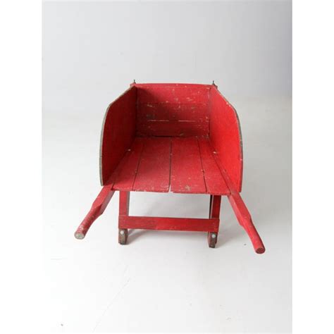 Antique Wooden Wheelbarrow | Chairish