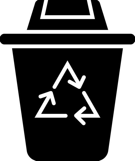 Icono De Reciclar Compartimiento O Basura En Negro Y Blanco Color