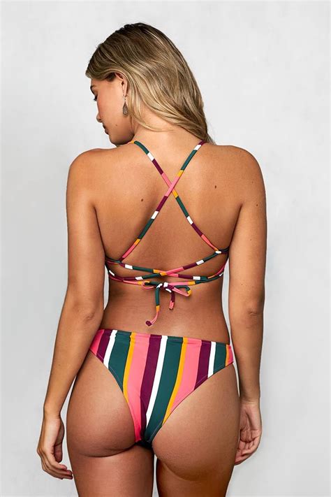 Buntes Bikini Set Mit Riemchen Und Schn Rung Cupshe Deutschland