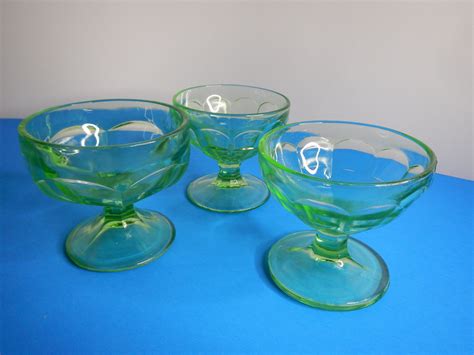 Vintage Vaseline Ouraline Uranium Dessert Glass Bowl Etsy