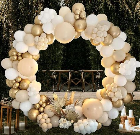 Aquota Balloon Arch Kit White Gold Beige Balloon Inch