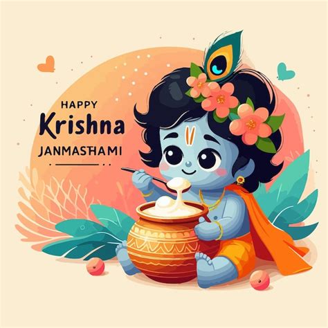 Dahi Handi Festival Of Happy Krishna Janmashtami Vector Illustration Design Premium Ai