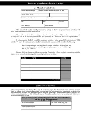 Fillable Online In Drivers Certification Activity Reporting Form