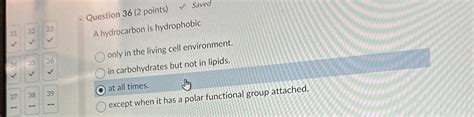 Solved Question 36 2 Points SavedA Hydrocarbon Is Chegg