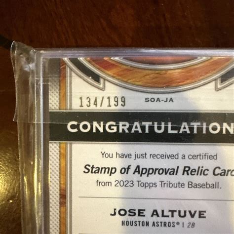 Topps Tribute Jose Altuve Stamp Of Approval Relic Patch